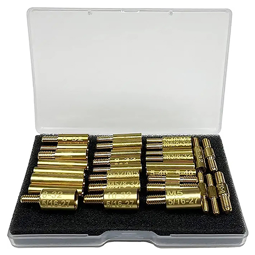 గన్ క్లీనింగ్ రాడ్ ఫిట్టింగ్ అడాప్టర్‌లు 30 PCs ప్యాక్ 5-40 8-32 10-32 5/16-27 M3 M4 M5 థ్రెడ్‌లు మగ మరియు ఆడ రాడ్ కనెక్టర్