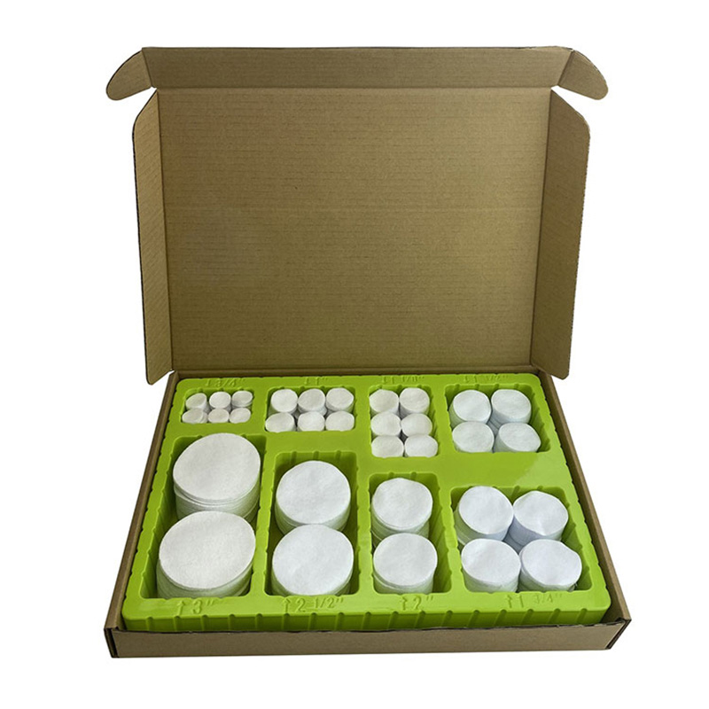 యూనివర్సల్ వైట్ కాటన్ క్లాత్ స్క్వేర్ గన్ క్లీనింగ్ ప్యాచెస్ బ్లిస్టర్ బాక్స్